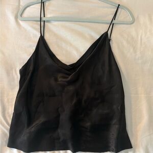 Zara Black Fitted Crop Tank Top
